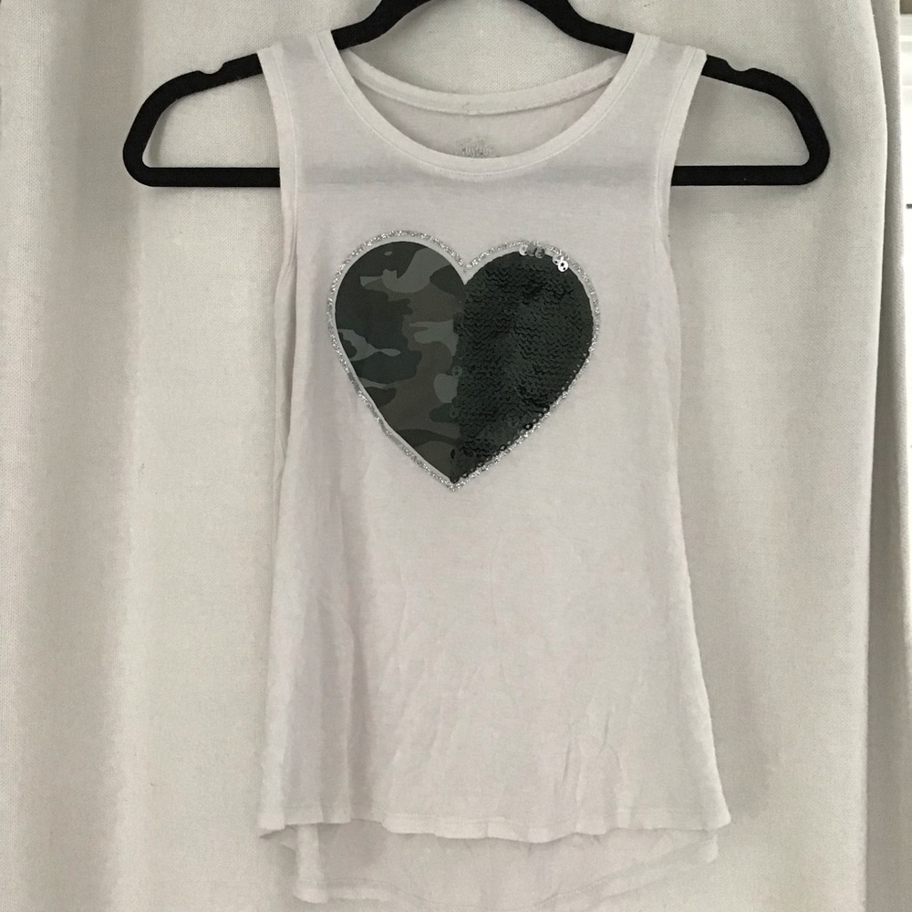 Justice for girls tank camouflage flip sequins size 8